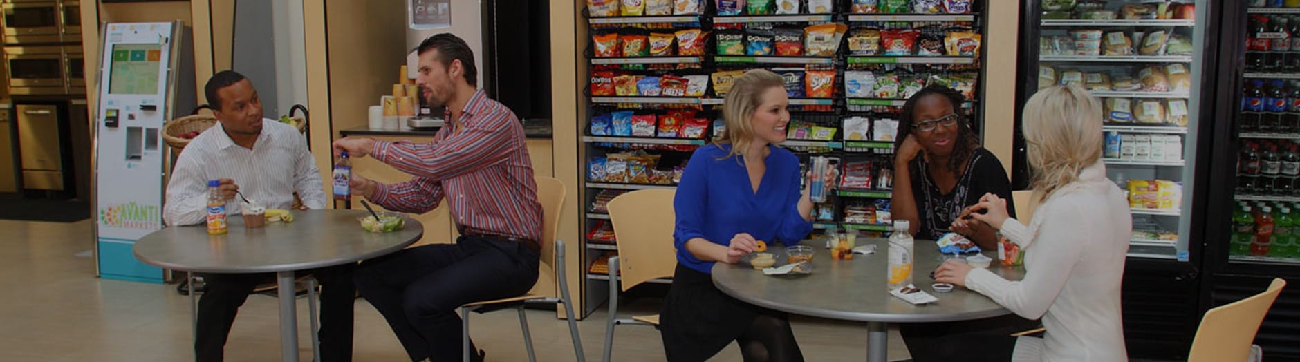 employees sitting around the micromarket