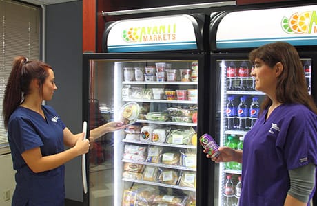 getting food from the micromarket